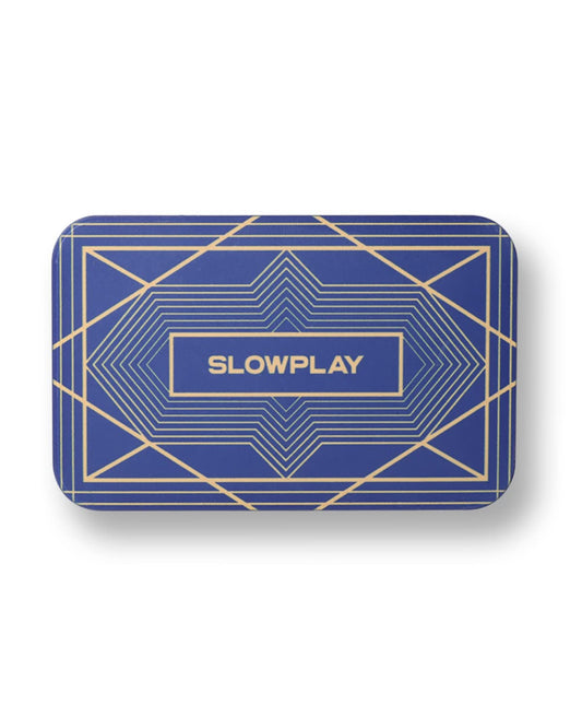 SLOWPLAY rectangular blue plaques with premium heft for serious poker games