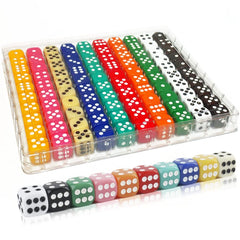 SLSESIN 100-piece dice set organized in a portable box for easy transport.