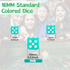 SLSESIN opaque 16mm dice with bright colors and smooth edges for reliable rolling.
