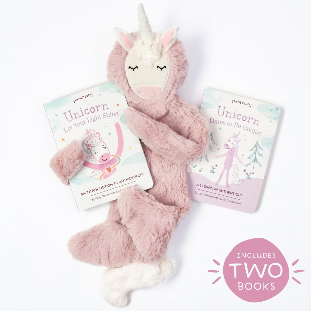 Slumberkins Unicorn Snuggler fur texture detail highlighting gentle, comforting touch.