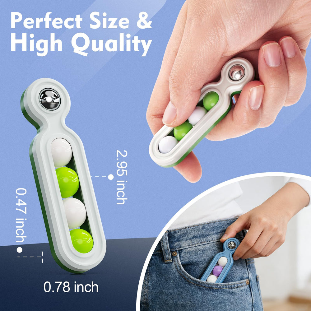 Small Fish fidget beads rub action highlights calming tactile stimulation.