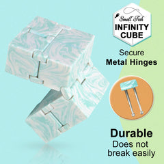 SMALL FISH Infinity Cube ABS blocks close-up emphasizes quiet, smooth flipping.