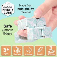 SMALL FISH Infinity Cube rivet-detail highlights durable eight-block construction with tactile feedback.