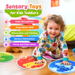 Small Fish round liquid tiles showing shifting colors for imaginative play