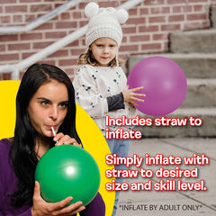 Kids create handprints on Gertie ball surface for playful texture change.