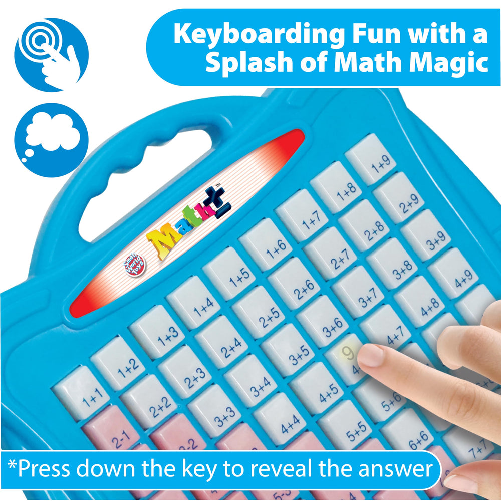 Small World Toys math board with easy-hold carry handle for travel.