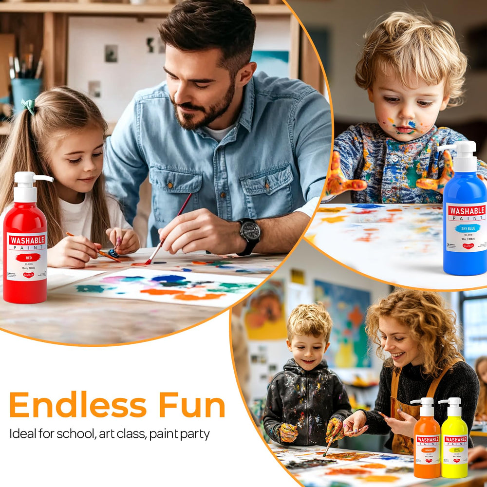 Smallbudi kids finger-paint activity using non-toxic materials for hands-on exploration.