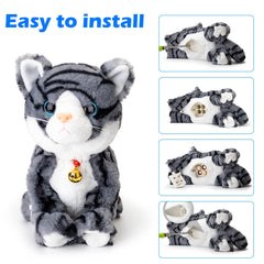 Smalody interactive plush cat hand clap sensor triggers meows and movement.