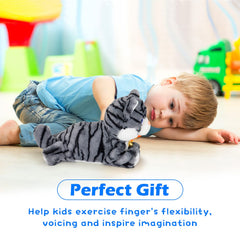 Smalody interactive plush cat standing pose demonstrates engaging jumping action.