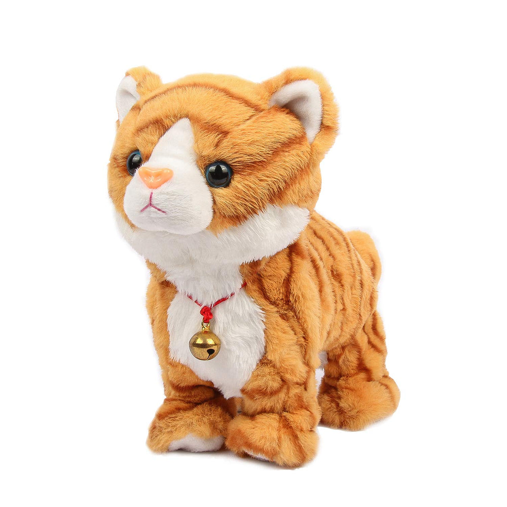 Smalody interactive plush cat yellow soft plush fabric for cozy comfort during play.