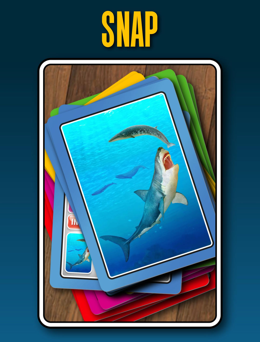 SMART CARDS Dinosaurs-snatch image illustrates fast-paced, energizing card snatch game.