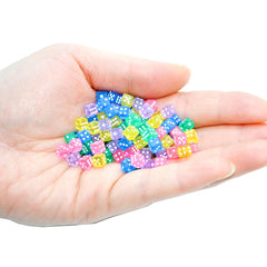 SmartDealsPro 100pcs translucent D6 dice in mixed colors for versatile casino-themed activities