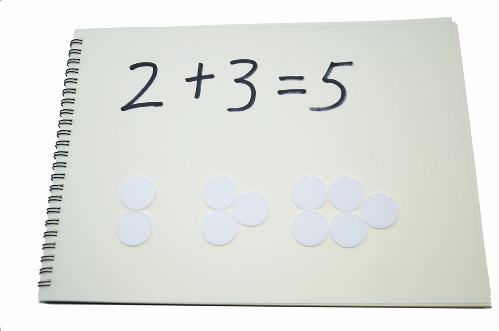 Classroom setup with counters for sorting and patterning