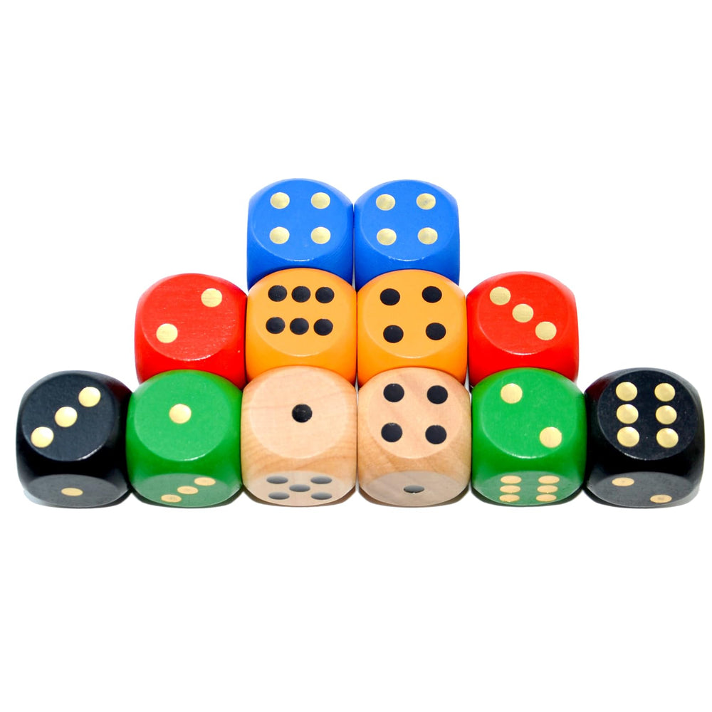 Smartdealspro dice for games and teaching, 12-piece set, versatile for many activities.