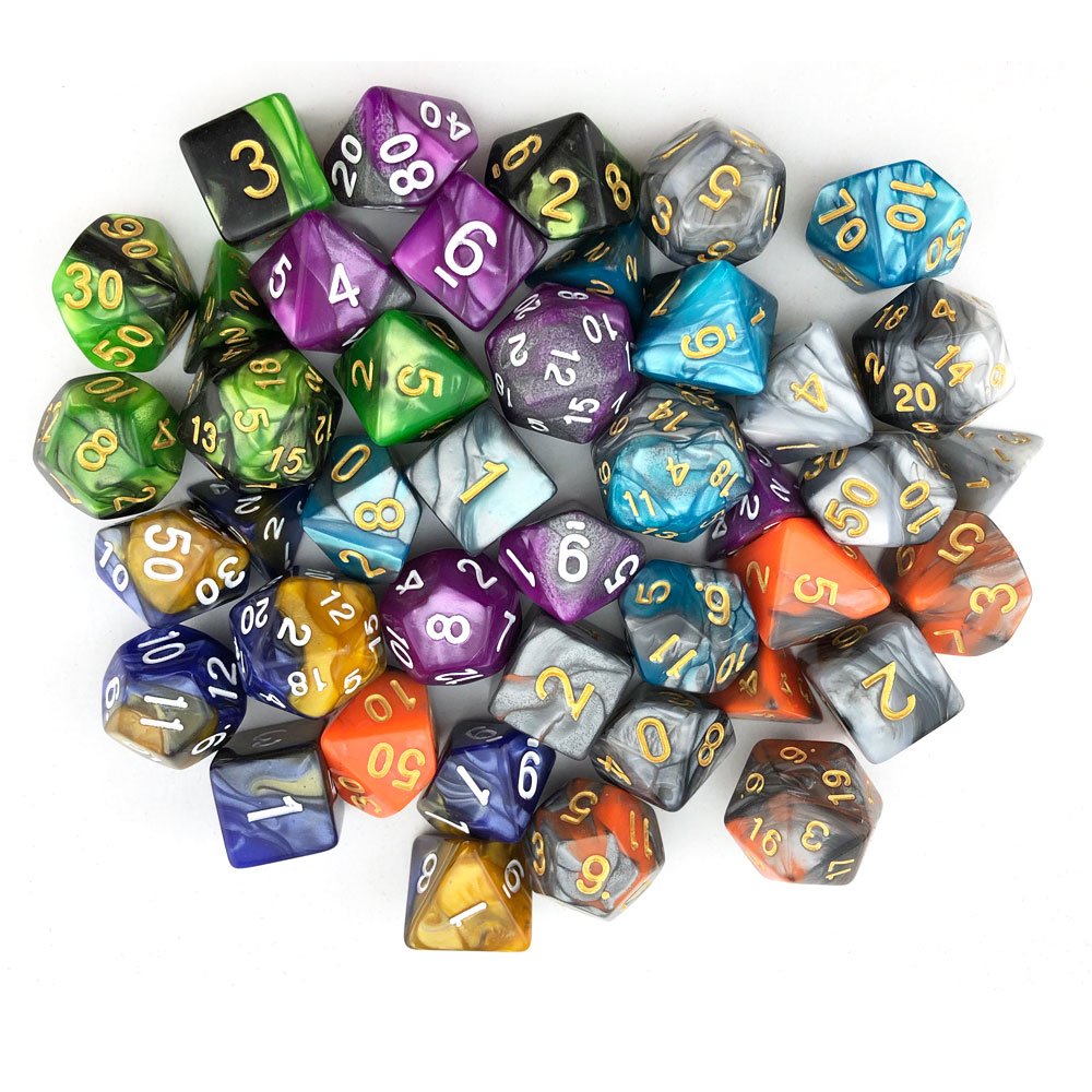 SmartDealsPro six-color dice collection ready for D&D, MTG, RPGs