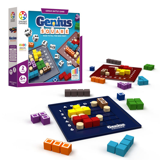 SmartGames The Genius Square grid ready for play and puzzle solving
