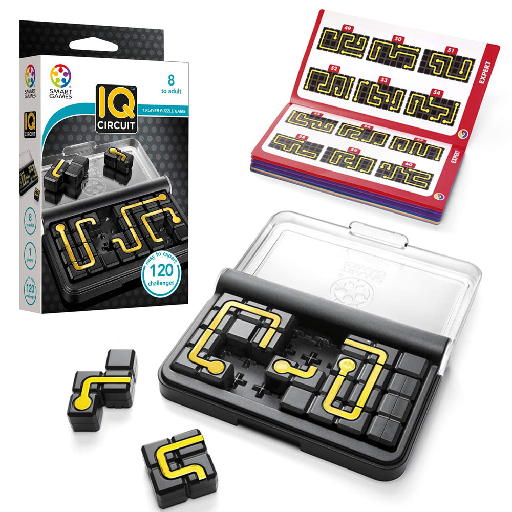SmartGames IQ Circuit travel case keeps the game organized on the go.