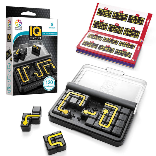 SmartGames IQ Circuit travel case keeps the game organized on the go.