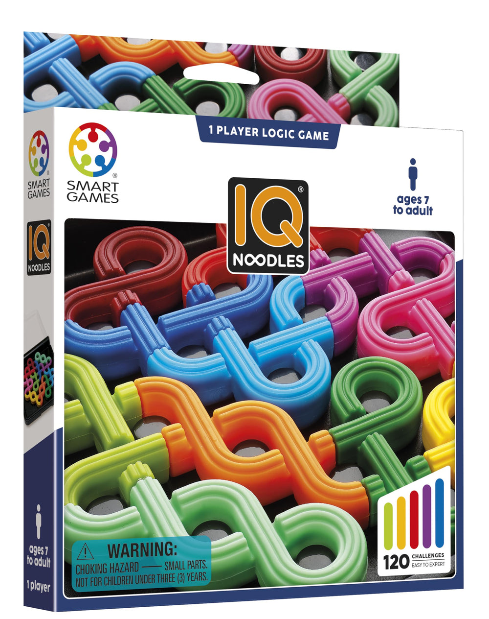 SmartGames IQ Noodles demonstrates progressive difficulty for growing skills.