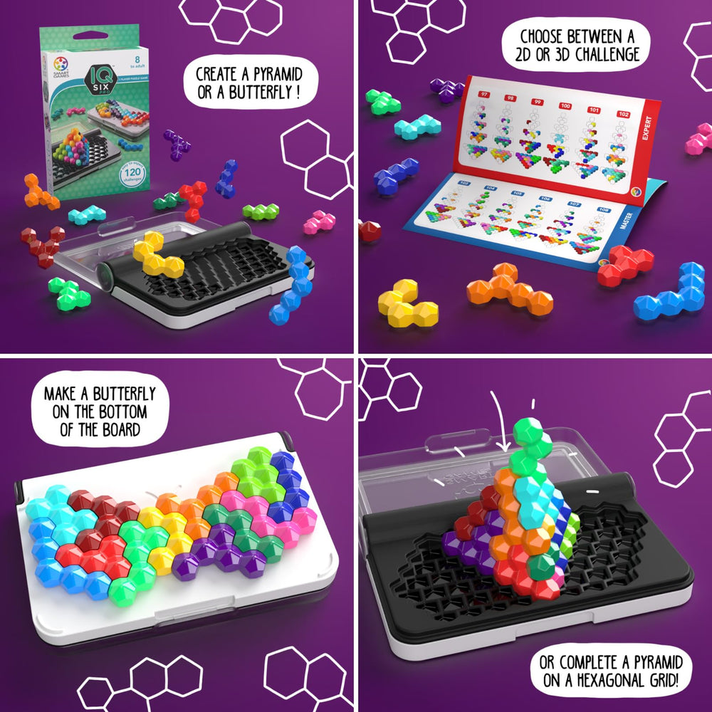 SmartGames IQ Six Pro travel-friendly brain teaser for families.