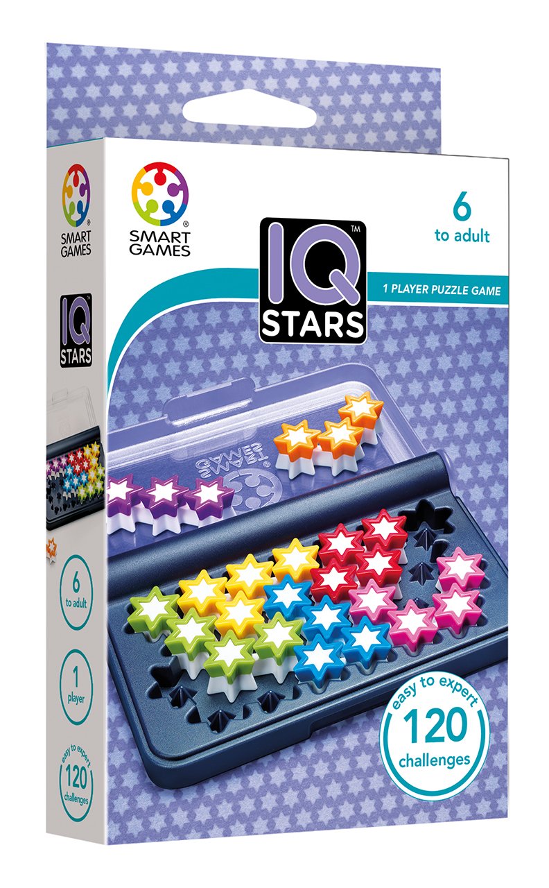 SmartGames IQ Stars challenge booklet guides players through 120 levels.