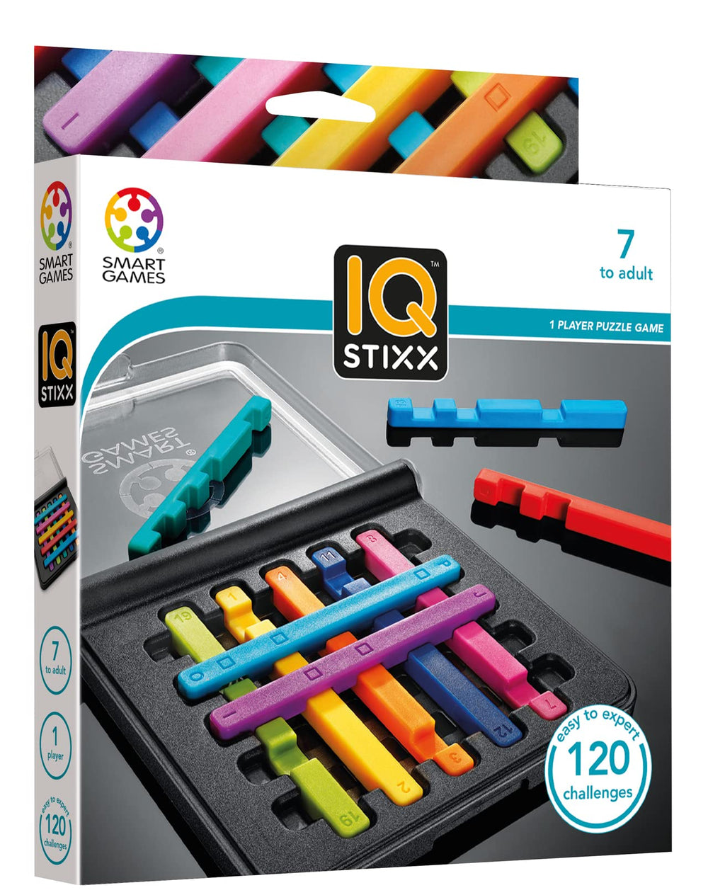 SmartGames IQ Stixx transparent lid keeps the puzzle secure