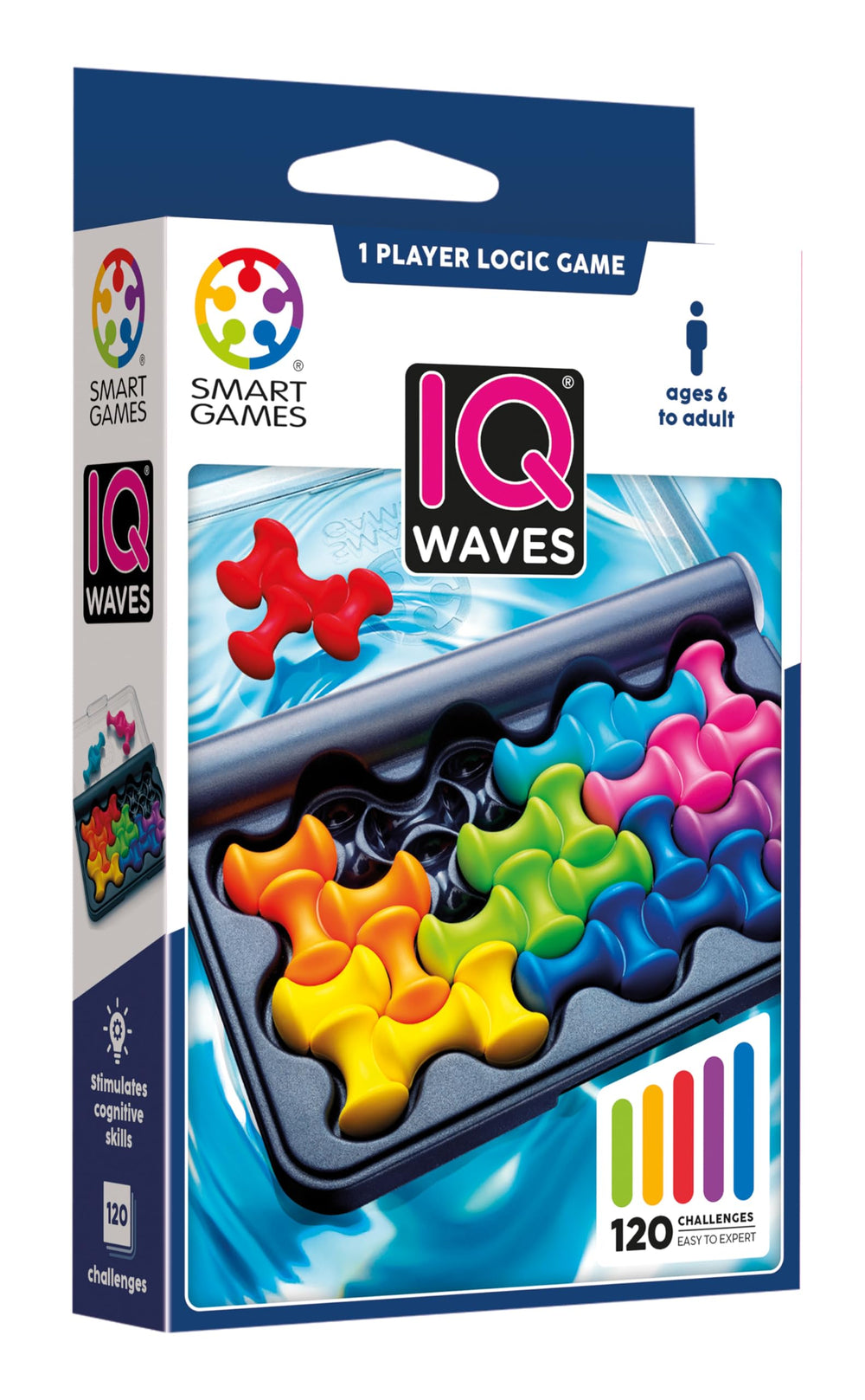 SmartGames IQ Waves soft-touch pieces ready for challenging placements and tactile play