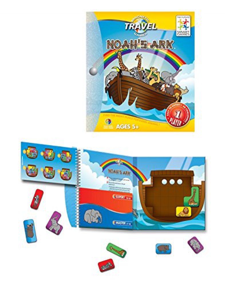 SmartGames Noah's Ark travel game cover shows portable puzzle fun on the go