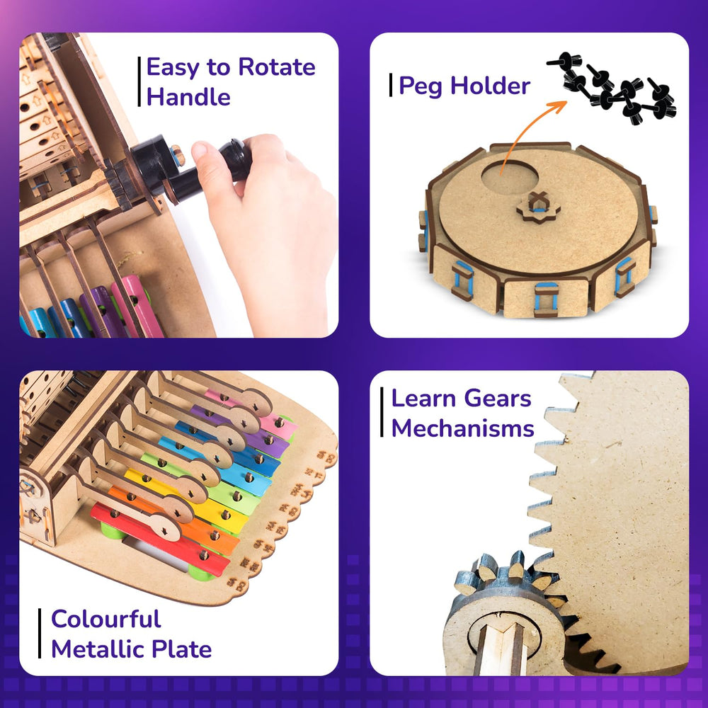 Smartivity gears and ratchet mechanism demonstrate motion transfer during play