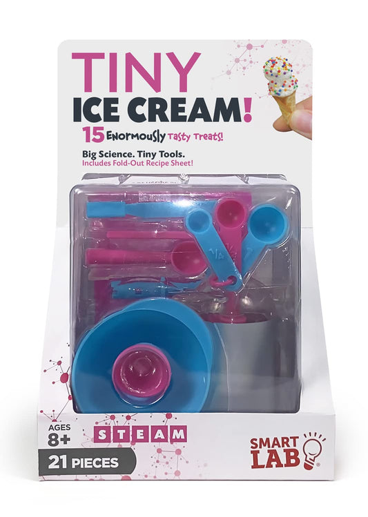SmartLab Tiny Ice Cream Maker Set with compact tools for real ice cream making and learning