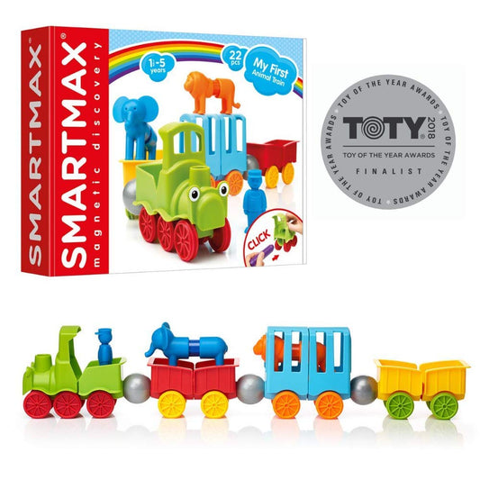 SmartMax My First Animal Train moving train demonstrates magnetic connections for early STEM exploration