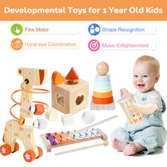 Smartwo Glockenspiel wooden toy invites rhythmic exploration for early music interest.