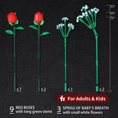 SMIDOLE Green stems and baby's breath details add realistic floral accents.