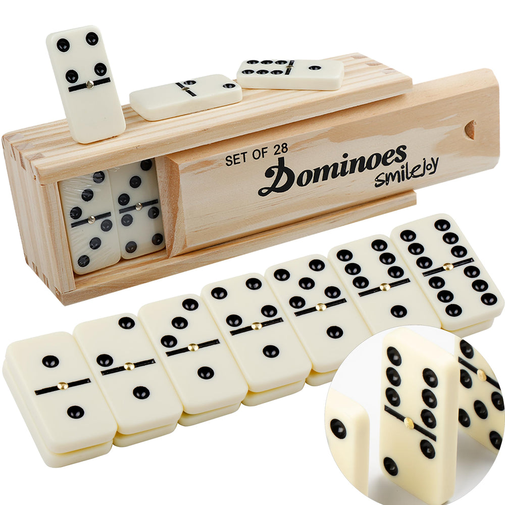 Smilejoy dominoes 28 pieces arranged for a family game night.