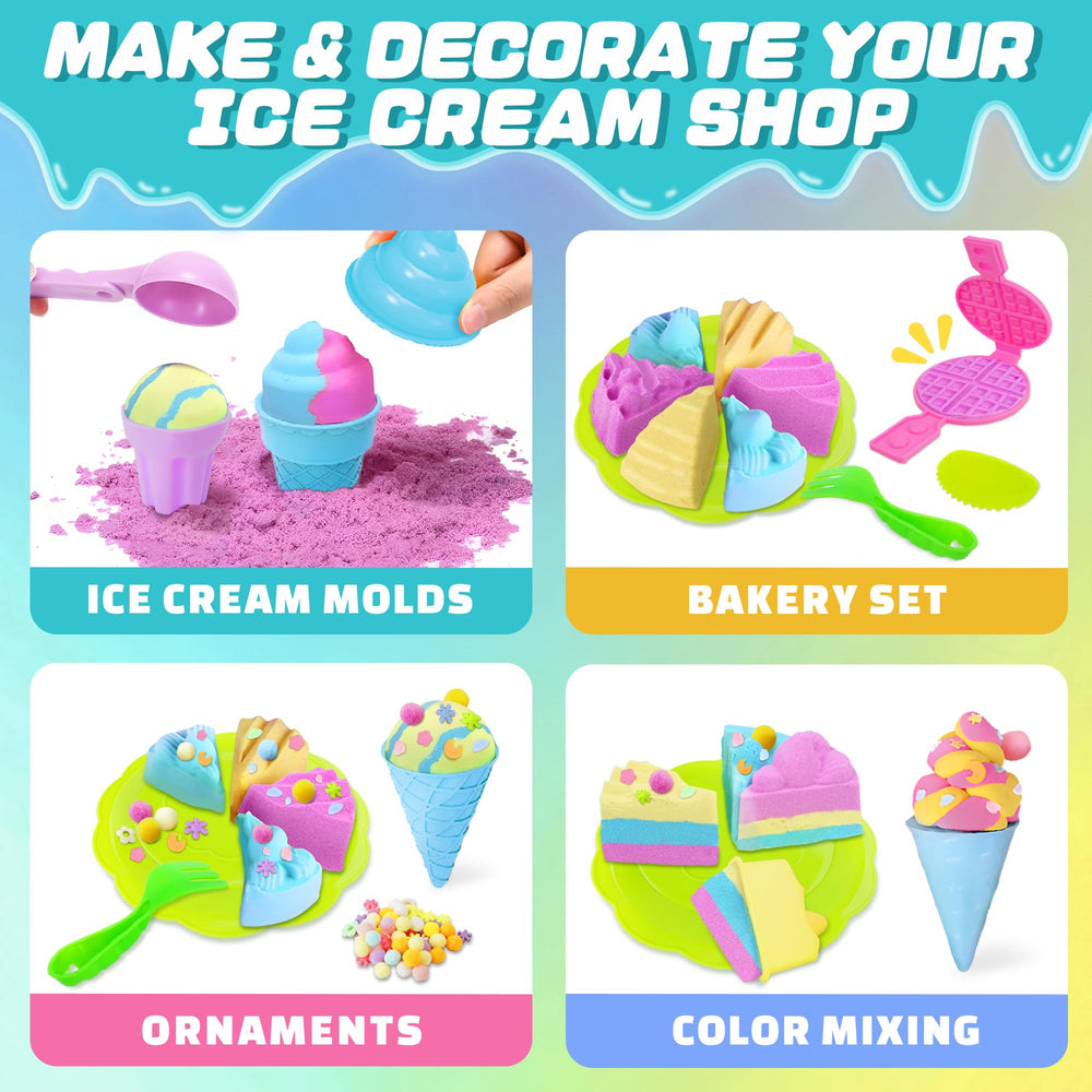 SMILESSKIDDO ice cream molds set encourages pretend dessert making and imagination
