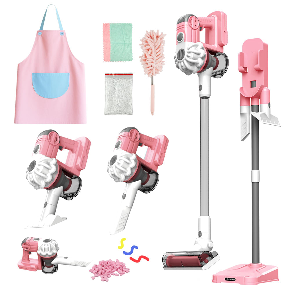 SMILESSKIDDO kids vacuum 3-in-1 real suction for authentic play cleaning