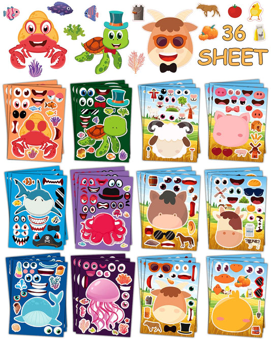 SmilinFit farm animals stickers: bright creatures for kids' party favors