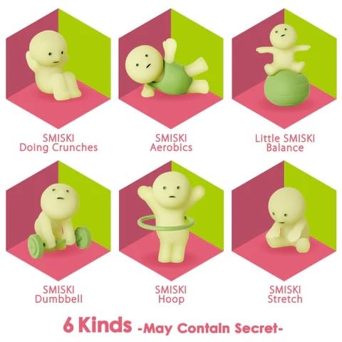 Smiski Dreams glow in the dark exercising figure glowing softly in the dark