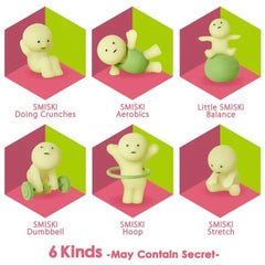 Smiski Dreams glow in the dark exercising figure glowing softly in the dark