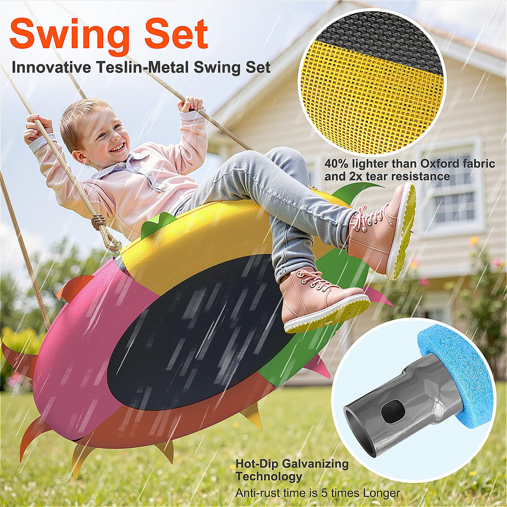 Reinforced hanging straps on SMkidsport swing enable secure attachment