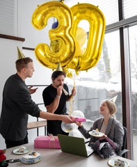 Smlpuame gold 40-inch number balloon 2 elevates wedding decor