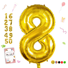 Smlpuame 40 inch gold number eight balloon for standout party decor.