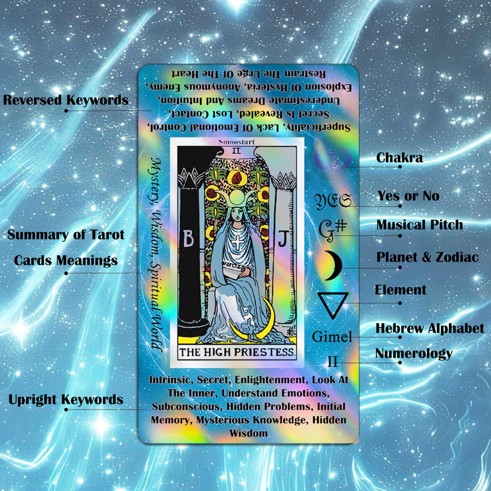 Smoostart tarot card layout shows clear, readable design for study