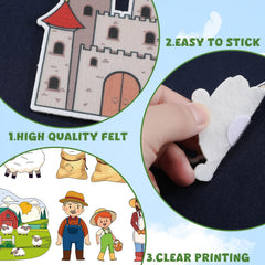 SmoothNovelty flannel board frog theme encourages imaginative play and scene sequencing