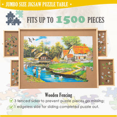 Snail Jumbo Puzzle Board drawer storage keeps puzzle pieces organized and within reach.