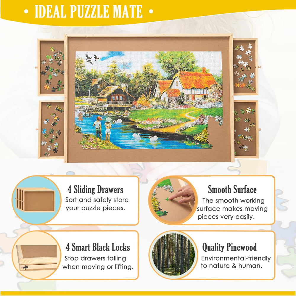 Snail Jumbo Puzzle Board edge edging helps prevent pieces from slipping.