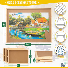 Snail Jumbo Puzzle Board portable design lets you move puzzles easily.