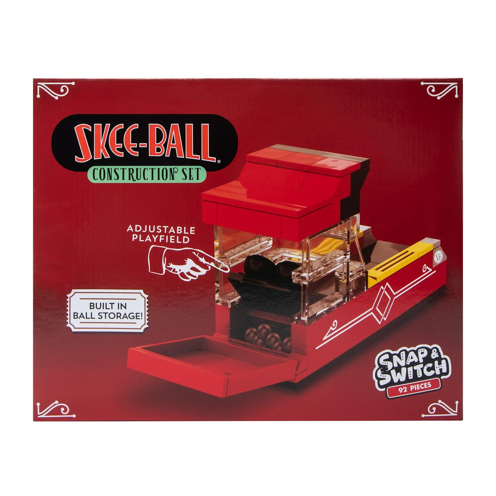 Snap and Switch skee-ball ball return storage highlights built-in convenience.