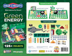 Snap Circuits Green Energy wind turbine and motor illustrate wind energy conversion in action.