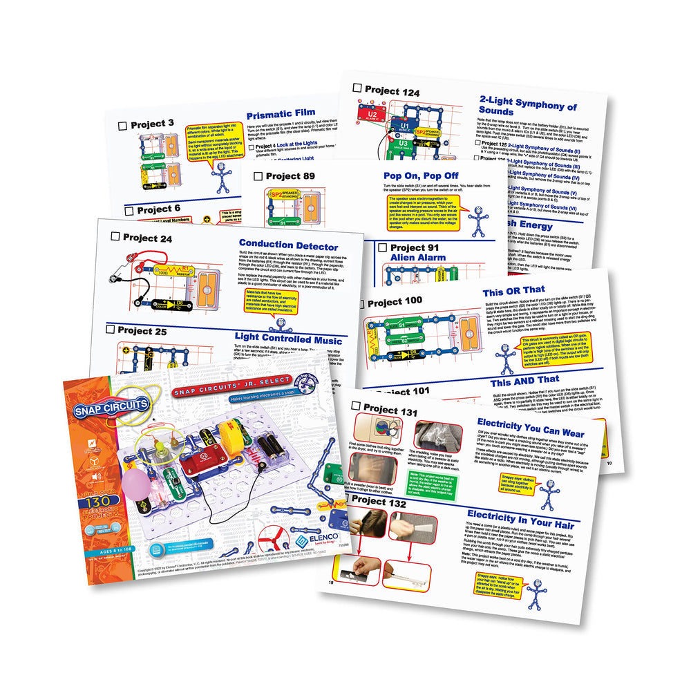 Snap Circuits Jr. Select LEDs and resistors for bright indicators